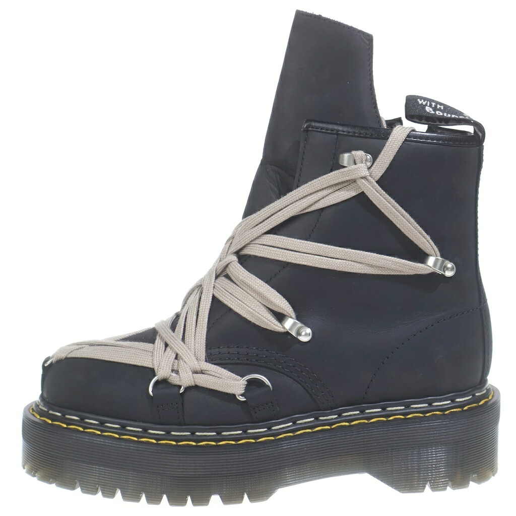 Rick Owens(リックオウエンス) 大きさ:39 ×Dr. Martens 1460 QUAD SOLE MEGALACE BOOT クアッドソール メガスピード競技 ブーツ 黒いこと DM02E6812-8001【中古】【座標軸B】【色合い黒いこと】【取りまわしバス発着場BRING横浜ビブレ店】