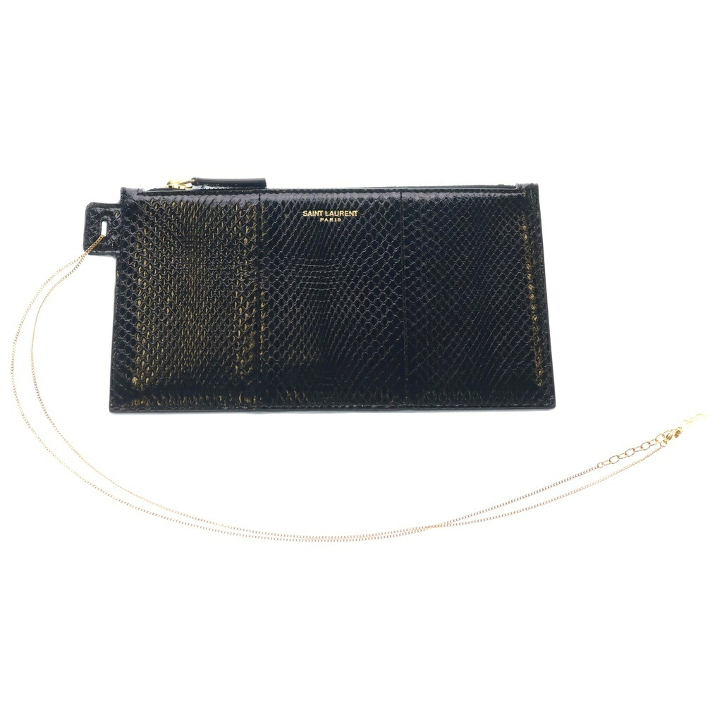 SAINT LAURENT PARIS(サンローランパリ) YSL POUCH CHAIN POCHETTE 669907 車寄せ チェーン店付き添い人ポシェット 黒いこと なめし革【新古品/中古】【座標軸S】【色合い黒いこと】【取りまわしバス発着場BRING廟堂店】