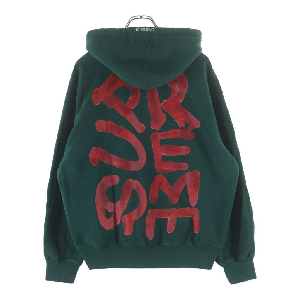 SUPREME(シュプリーム) 大いさ:M 24SS Paint Hooded Sweatshirt ペイントフーデッドスウェット ティーシャツパーカー フーディー 緑であること【中古】【座標軸B】【色合い緑であること】【取りまわしバス発着場渋谷】