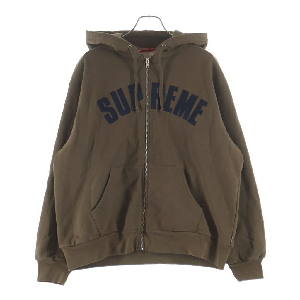 SUPREME(シュプリーム) 大きさ:M 25AW Arc Thermal Lined Zip Up Hooded Sweatshirt アーチ形ロゴタイプ サーマル 伝達ルート ジップアップスウェットパーカー フーディー 赤銅色【中古】【度合いB】【色つや赤銅色】【取りまわしバス発着場BRING WASTE_NOT】