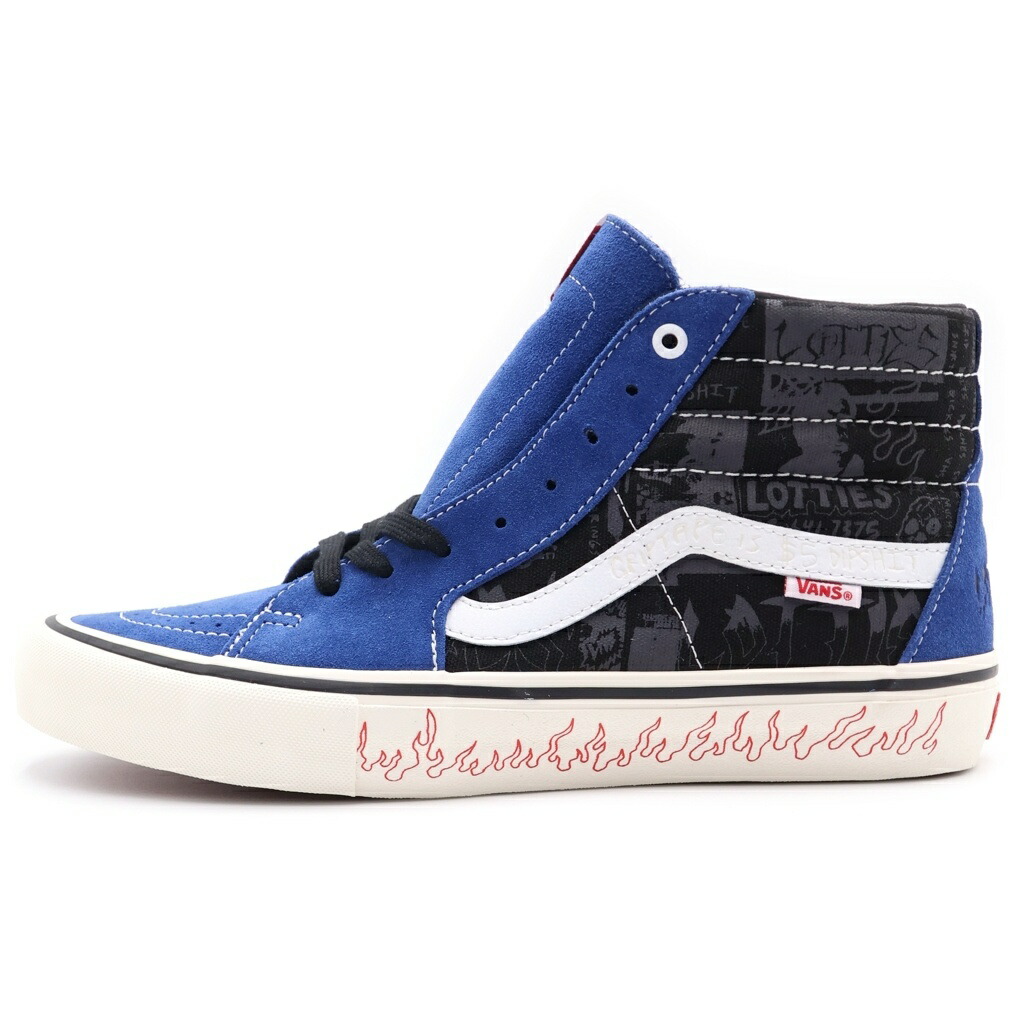 VANS(ヴァンズ) 大きさ:28.0珊 2020 ×ロッティーズ 滑るご機嫌 労働者階級 リミテッド フレイムパターン ハイカットスニーカー 青碧/黒いこと US10/28珊 VN0A4VCF2F21【新古品/中古】【度合いS】【色つや青碧】【取りまわしバス発着場BRING THRIFT CLOSET 幕張店】