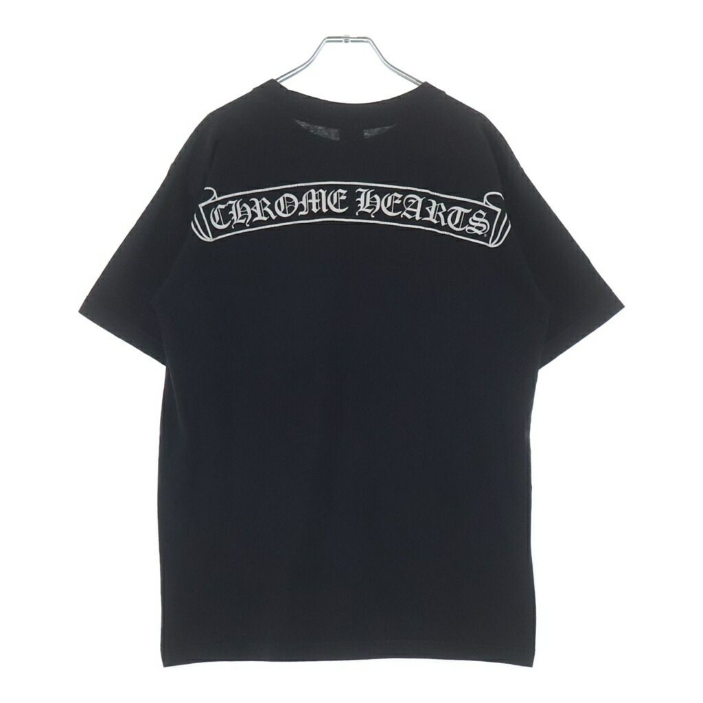 CHROME HEARTS(クロムハーツ) サイズ:M OLD S/S オールド ホースシューバックスクロールラベルプリント 半袖Tシャツカットソー【中古】【程度B】【カラーブラック】【取扱店舗新宿】｜ブランド買取・販売　BRING
