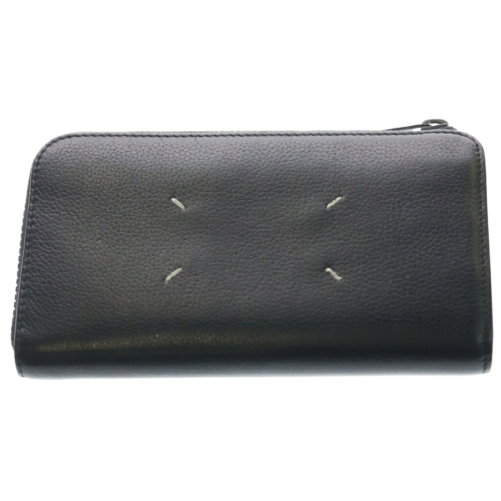 Maison Margiela(メゾンマルジェラ) ラウンドジップ L字ジップ 長紙入れ なめし革 黒いこと S35UI0431 P0396【中古】【座標軸B】【色つや黒いこと】【取りまわしバス発着場BRING THRIFT CLOSET あべの店】
