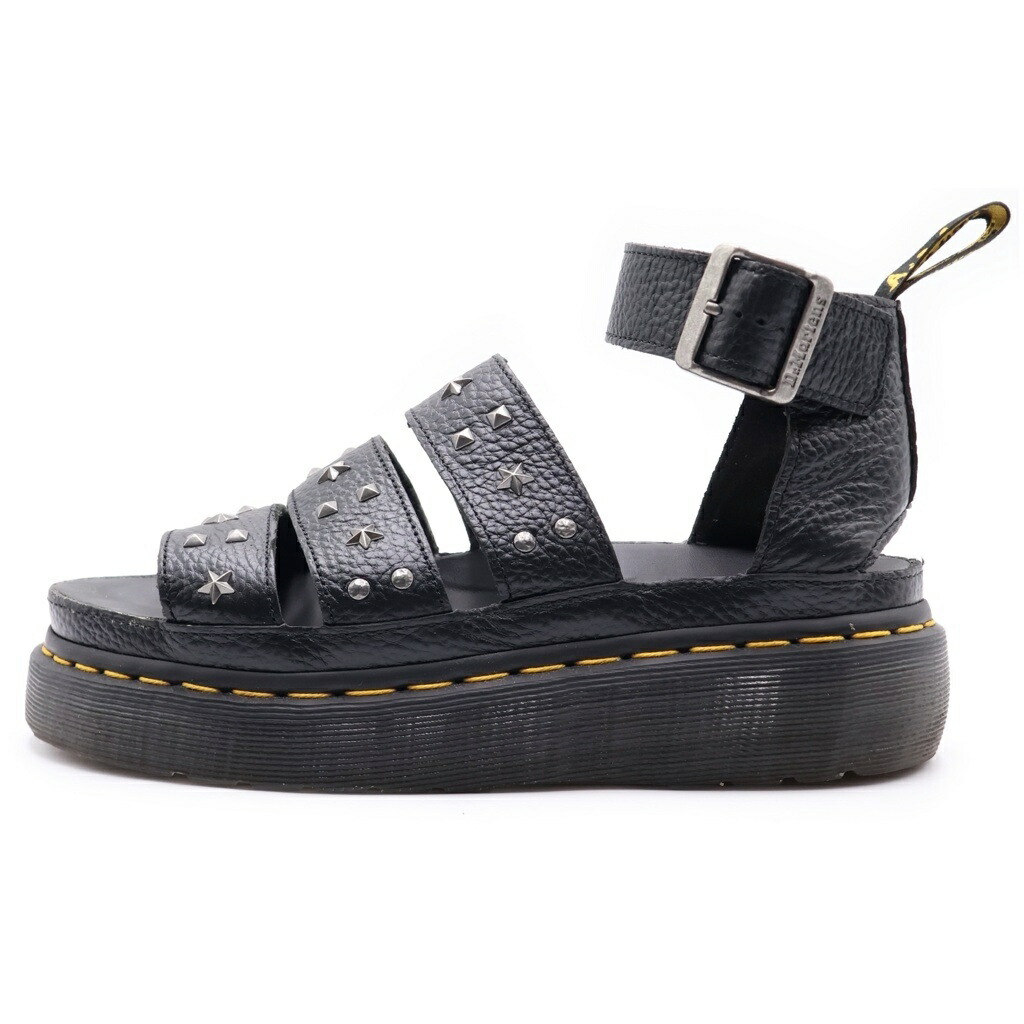 Dr.Martens(お医者さんマーチン) 大きさ:38 スタッズサンダル 黒いこと なめし革 #38【中古】【座標軸B】【色つや黒いこと】【取りまわしバス発着場BRING THRIFT CLOSET 幕張店】