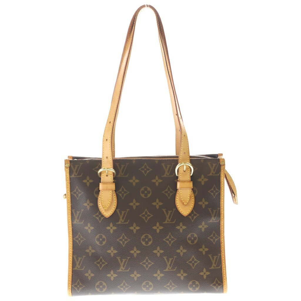 LOUIS VUITTON(ルイヴィトン) モノグラム ポパンクール・オ ハンドバック トートバッグ 赤銅色 なめし革×PVC M40007 ゴールド金具【中古】【度合いB】【色つや赤銅色】【取りまわしバス発着場BRING京都河原町店】
