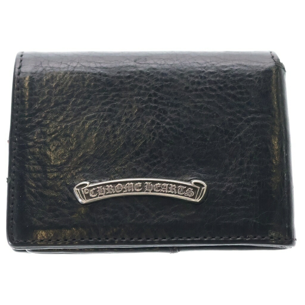 CHROME HEARTS(クロムハーツ) CARD CASE 歌留多容れもの 3フォールド 3つ折り 金入れ 黒いこと【中古】【度合いB】【色つや黒いこと】【取りまわしバス発着場OneStyle新宿店】