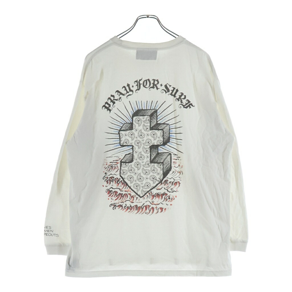 cvtvlist(カタリスト) 大きさ:1 ×Ed Hardy ×エドハーディー 両面プリントクルーネック長袖ティーシャツカットソー 白いこと 210111EH06【中古】【度合いB】【色つや白いこと】【取りまわしバス発着場BRING亜米利加村店】