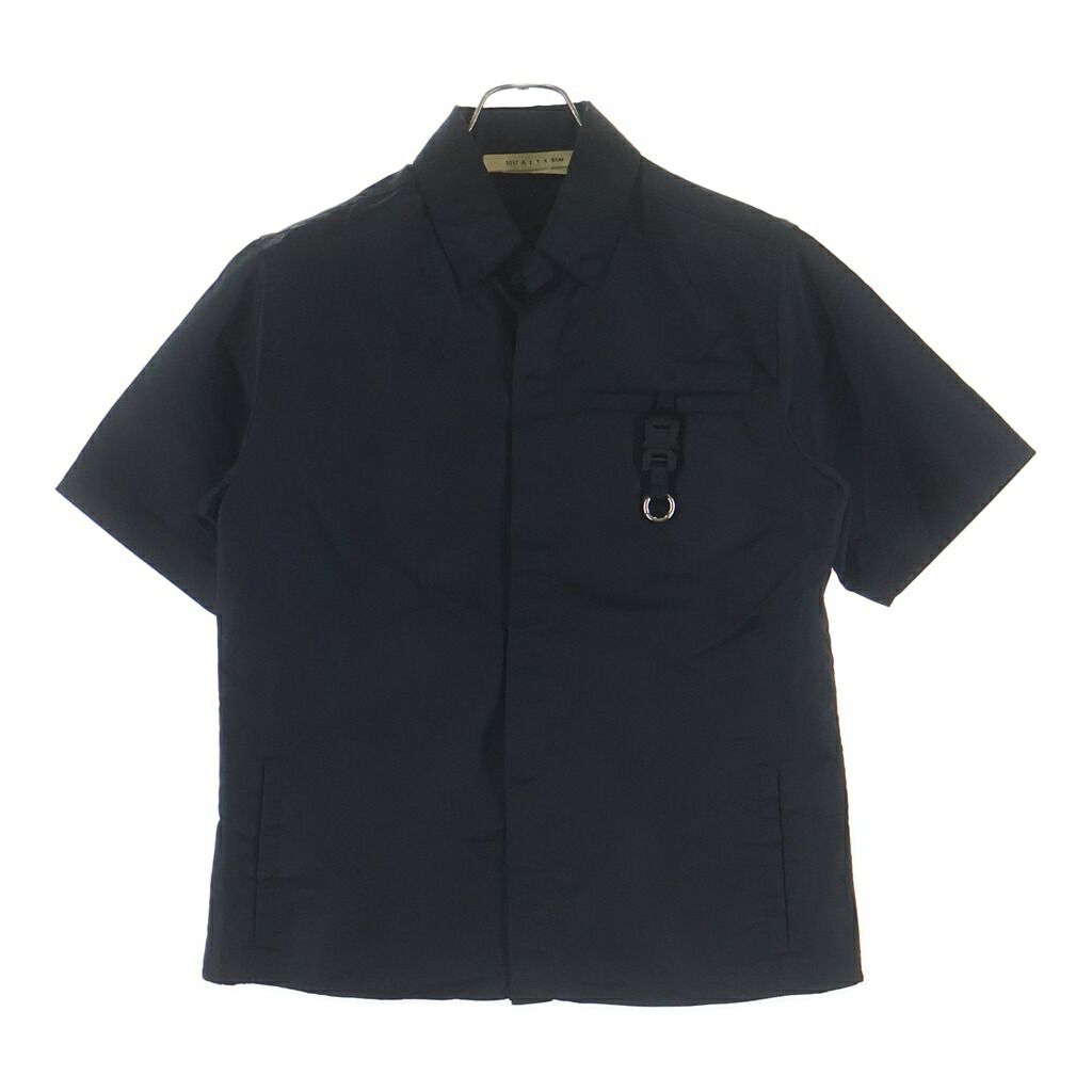 1017 ALYX 9SM(蟻クス) 大きさ:44 ナイロンフロントスナップ半袖プルオーバー AAMSH0025FA01 黒いこと【中古】【座標軸B】【色合い黒いこと】【取りまわしバス発着場AWESOME原宿店】