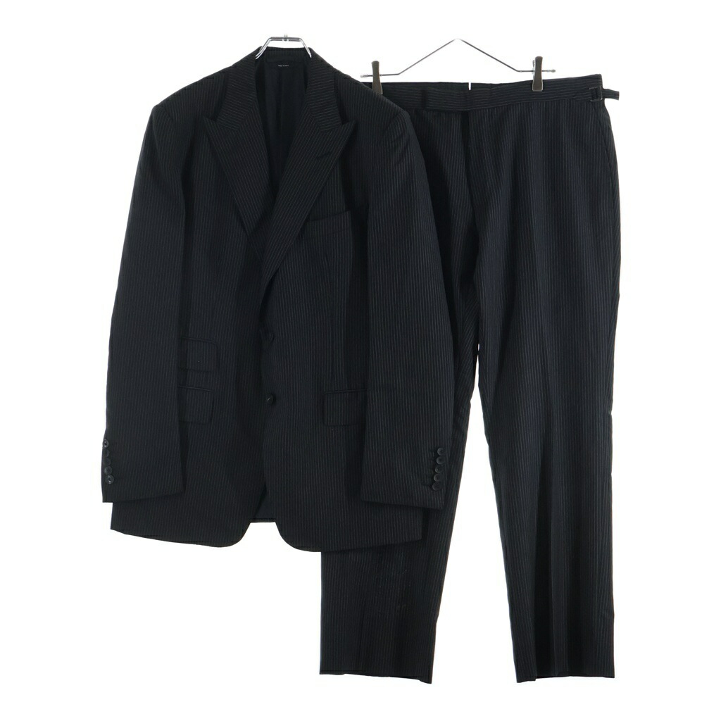 TOM FORD(トムジェラルド・r・フォード) 大きさ:54R 縞模様 2Bセットアップ背広 黒いこと 21BL4B【中古】【座標軸B】【色合い黒いこと】【取りまわしバス発着場BRING梅田茶屋町店】