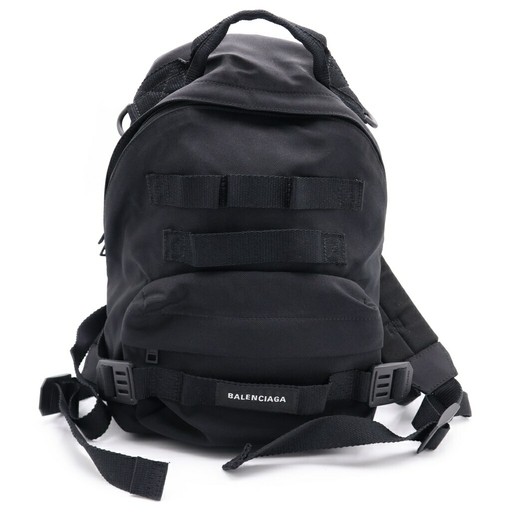 BALENCIAGA(バレンシアガ) 大きさ:スモール Army Small Multicarry Backpack 正規陸軍 スモール マルチ持ちはこび うしろ側容器に並べる 背嚢 黒いこと 644031【中古】【度合いB】【色つや黒いこと】【取りまわしバス発着場BRINGご廟店】