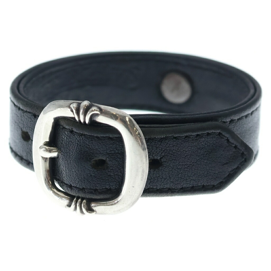 CHROME HEARTS(クロムハーツ) GUNSLINGER ガンスリンガー クロスボール なめし革腕輪 黒いこと/しろがね色 BCA146【中古】【座標軸B】【色合い黒いこと】【取りまわしバス発着場原宿】
