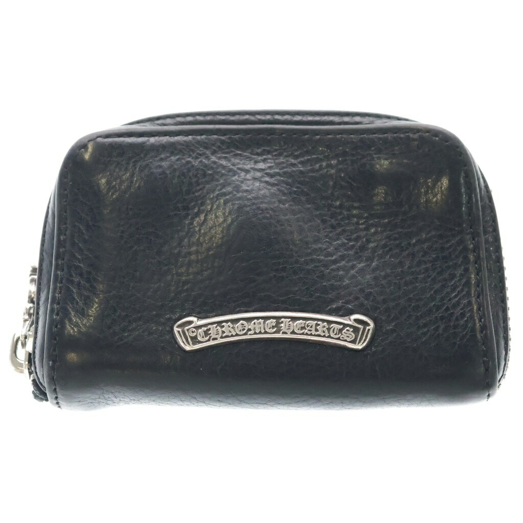 CHROME HEARTS(クロムハーツ) COIN CASE ダガージップ スクロール付け紙 コインケース 金入れ 黒いこと【中古】【度合いB】【色つや黒いこと】【取りまわしバス発着場OneStyle新宿店】