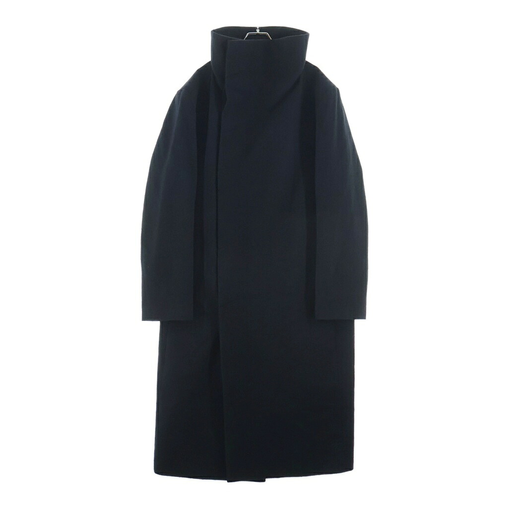 ato(アトウ) 大きさ:48 22AW WOOL STAND COLOR COAT 名取り草引きあげる ウールスタンドカラーコート 黒いこと AM22C-002【中古】【座標軸A】【色合い黒いこと】【オンライン制限事項商いもの】