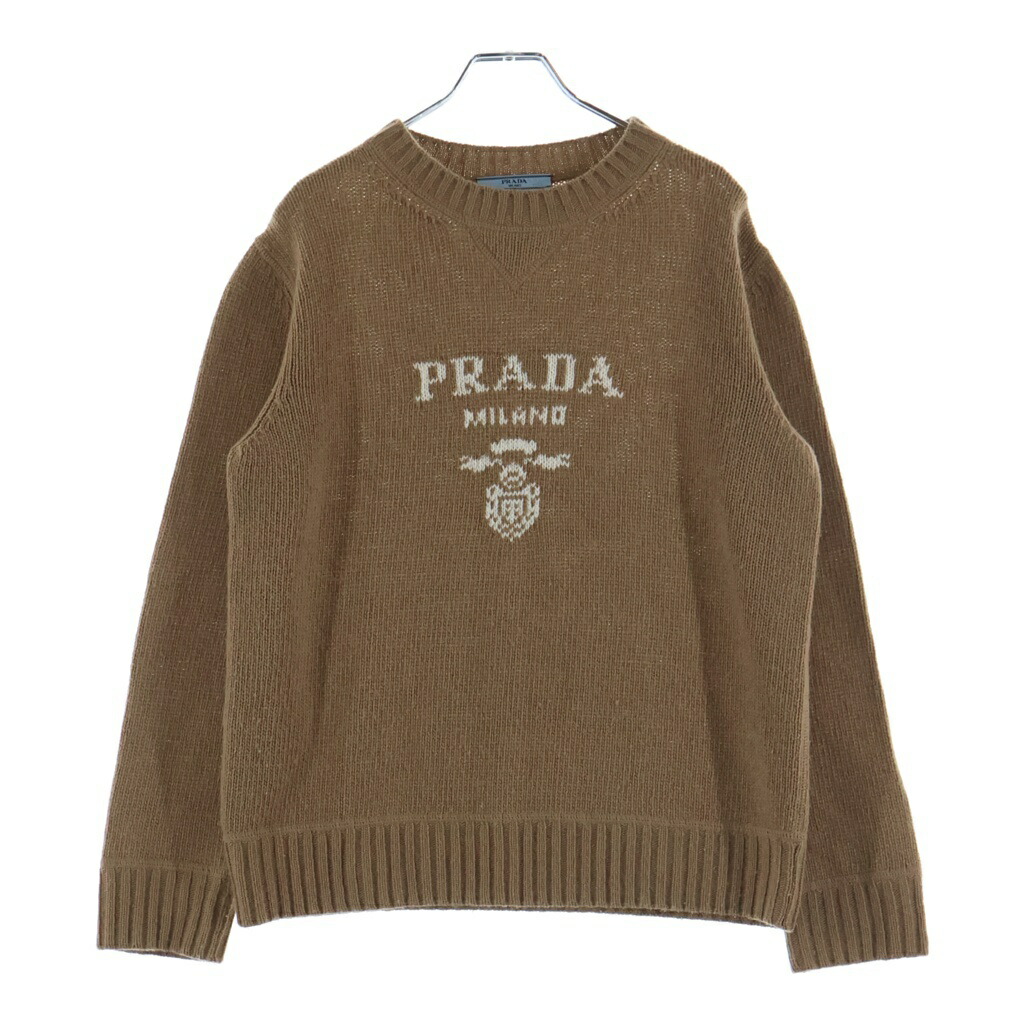 PRADA(プラダ) 大きさ:40 ロゴタイプ カシミール/羊毛 労働者の一団のど首 プルオーバー 赤銅色 P24G1V【中古】【度合いB】【色つや赤銅色】【オンライン押さえる商いもの】