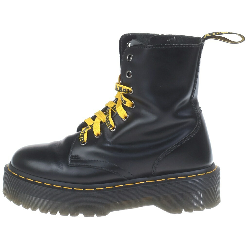 Dr.Martens(お医者さんマーチン) 大きさ:UK7.0 JADON ジェイドン 8広座敷 サイドジップ スピード競技繰り上げる なめし革 ブーツ シューズ 黒いこと【中古】【度合いB】【色つや黒いこと】【オンライン押さえる商いもの】