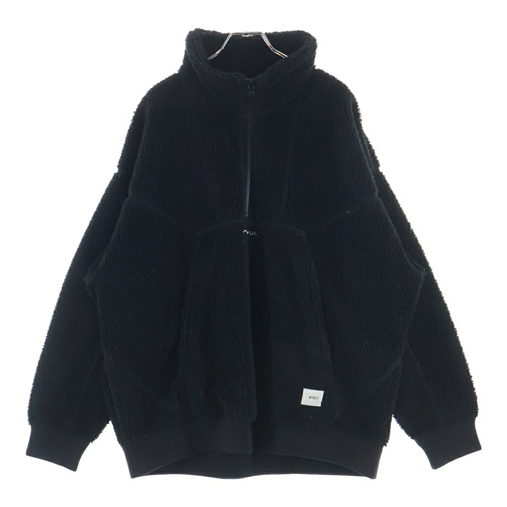 WTAPS(ダブルタップス) 大きさ:2 22AW MECH JACKET POAC BOA メック ハーフジップ ボア上衣 黒いこと 222ATDT-JKM01【中古】【度合いB】【色つや黒いこと】【オンライン押さえる商いもの】