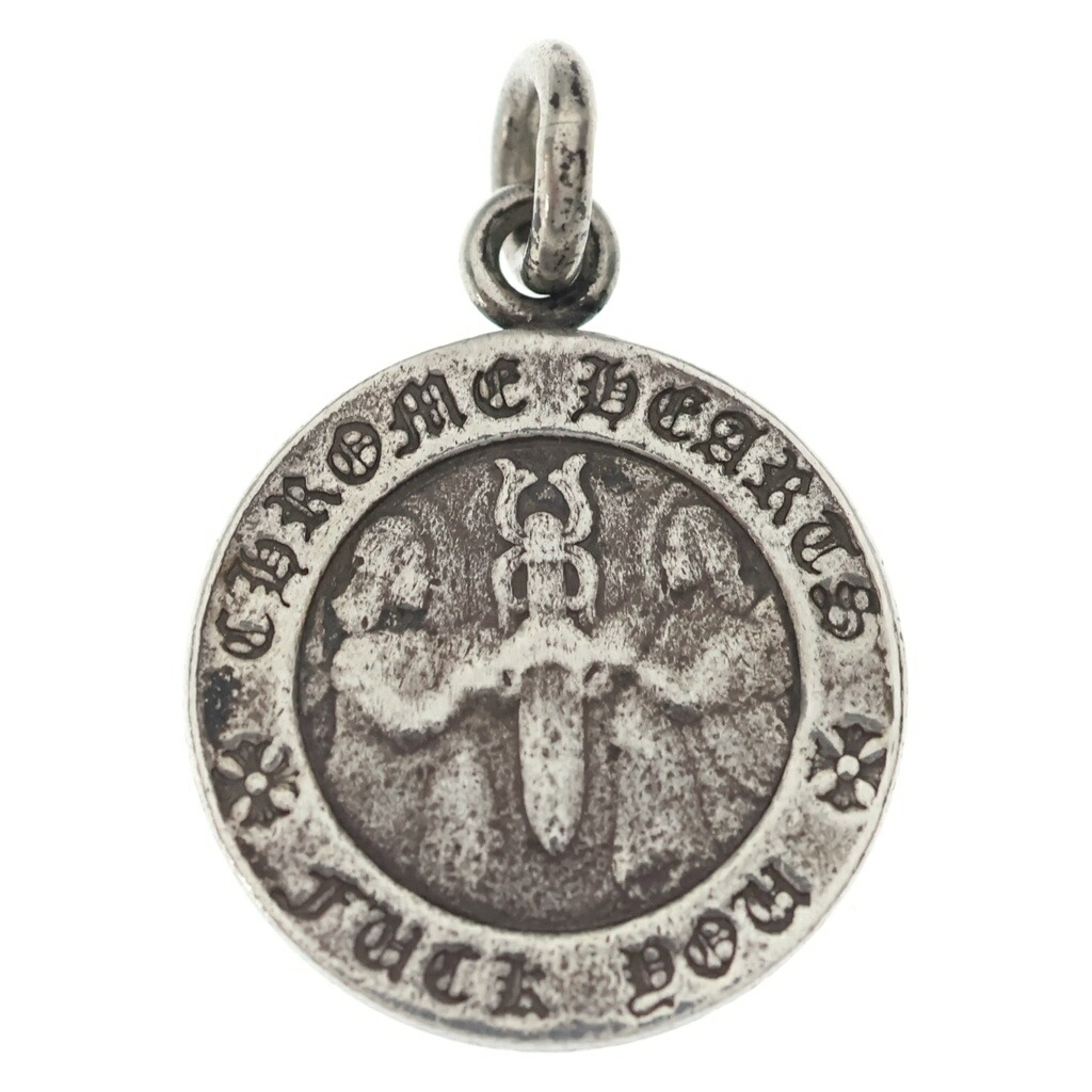 CHROME HEARTS(クロムハーツ) CHRM ANGL MDL V1 エンジェルメダルチャーム シャンデリヤとっ始め しろがね色BCA229【中古】【度合いB】【色つやしろがね色】【取りまわしバス発着場渋谷】
