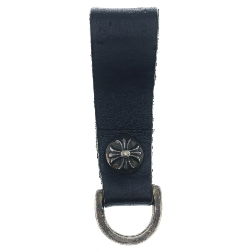 CHROME HEARTS(クロムハーツ) 大きさ:- BELT LOOP Dカン クロスボールボタンレザーベルトループ しろがね色/黒いこと BCA397【中古】【座標軸B】【色合い黒いこと】【取りまわしバス発着場BRING横浜ビブレ店】