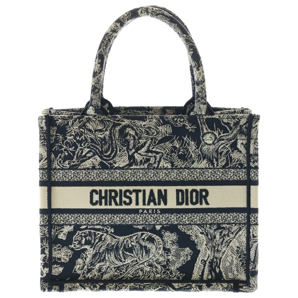 Christian Dior(ディオール) ブックトート スモール トワル ドゥ ジュイ 刺しゅう ミニトートバッグ ハンドバック 米国海軍【中古】【座標軸A】【カラーネイビー】【取りまわしバス発着場BRING：RED新宿東口店】