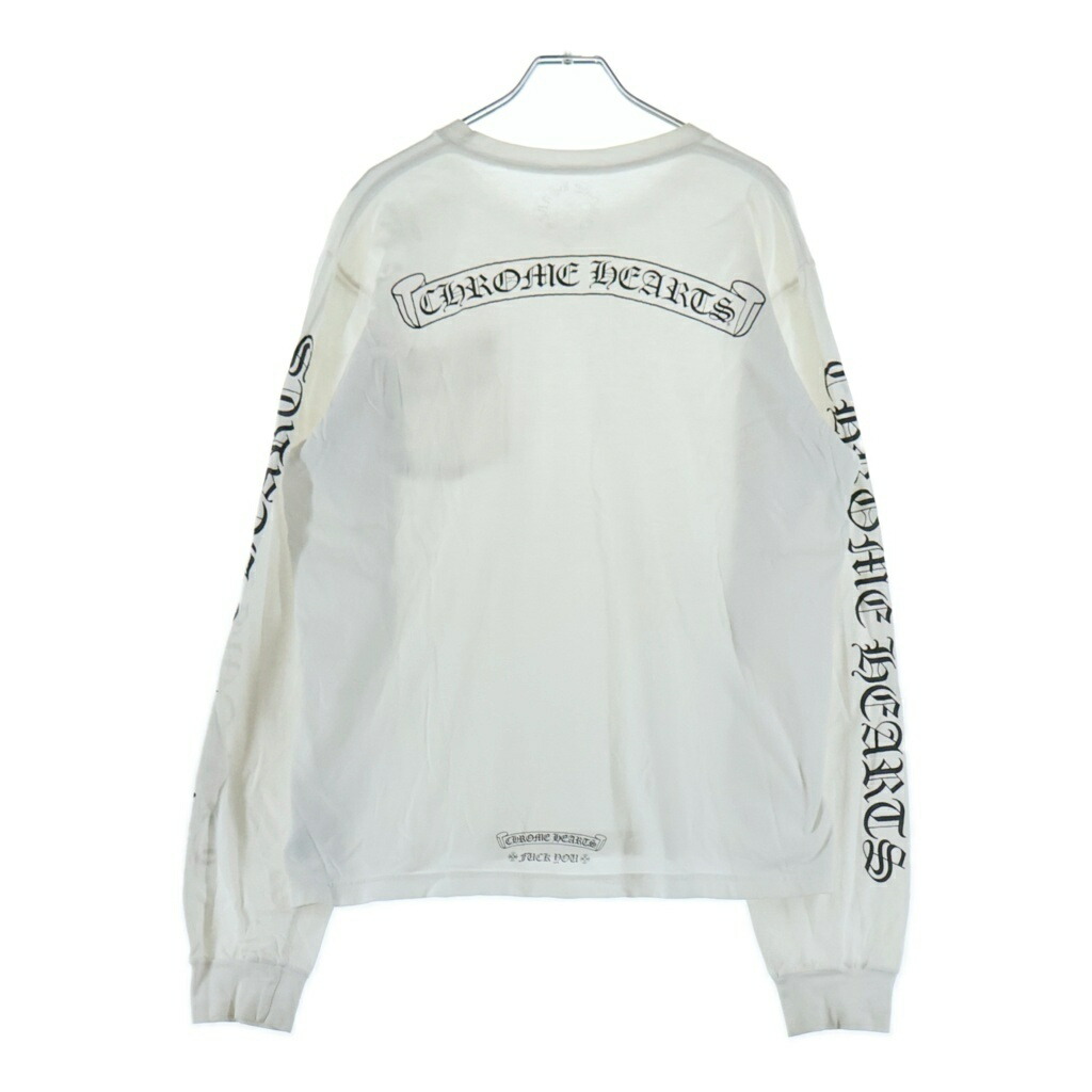 CHROME HEARTS(クロムハーツ) 大きさ:M CH L/S 袖ロゴバックスクロールラベルプリント 長袖ティーシャツカットソー【中古】【度合いB】【色つや白いこと】【取りまわしバス発着場BRING亜米利加村店】