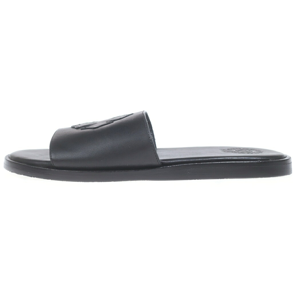CHROME HEARTS(クロムハーツ) 大きさ:39 CH SLIDE LEATHER CHプラスパッチレザーサンダル【中古】【度合いB】【色つや黒いこと】【取りまわしバス発着場OneStyle新宿店】