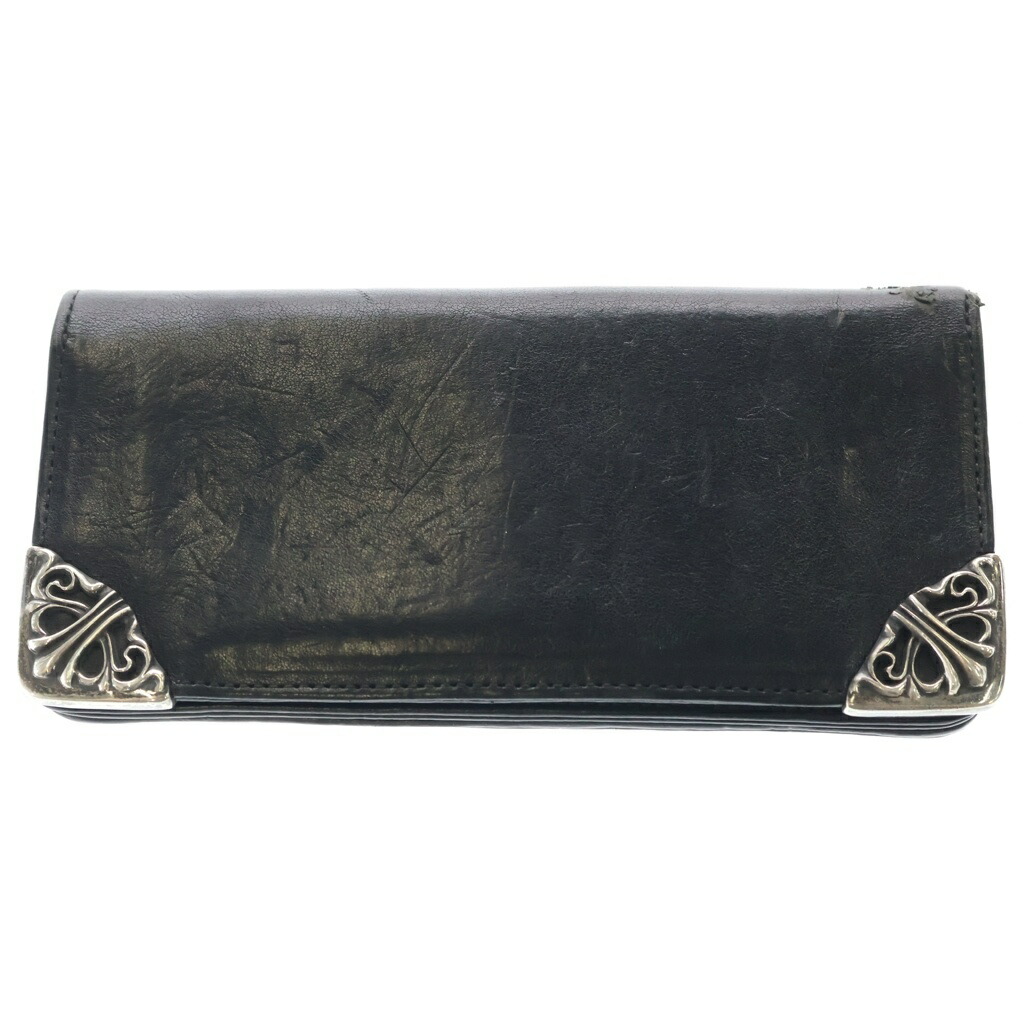 CHROME HEARTS(クロムハーツ) LNG SNGL FLD TIPS シングルフォールド レザーウォレット 札入れ 黒いこと BCA380【中古】【座標軸B】【色合い黒いこと】【取りまわしバス発着場OneStyle名古屋運動場店】