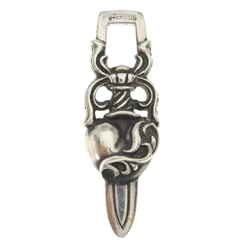 CHROME HEARTS(クロムハーツ) DAGGER HEART ダガーハート シャンデリヤいの一番 しろがね色 BCA243【中古】【座標軸B】【色合いしろがね色】【取りまわしバス発着場原宿】
