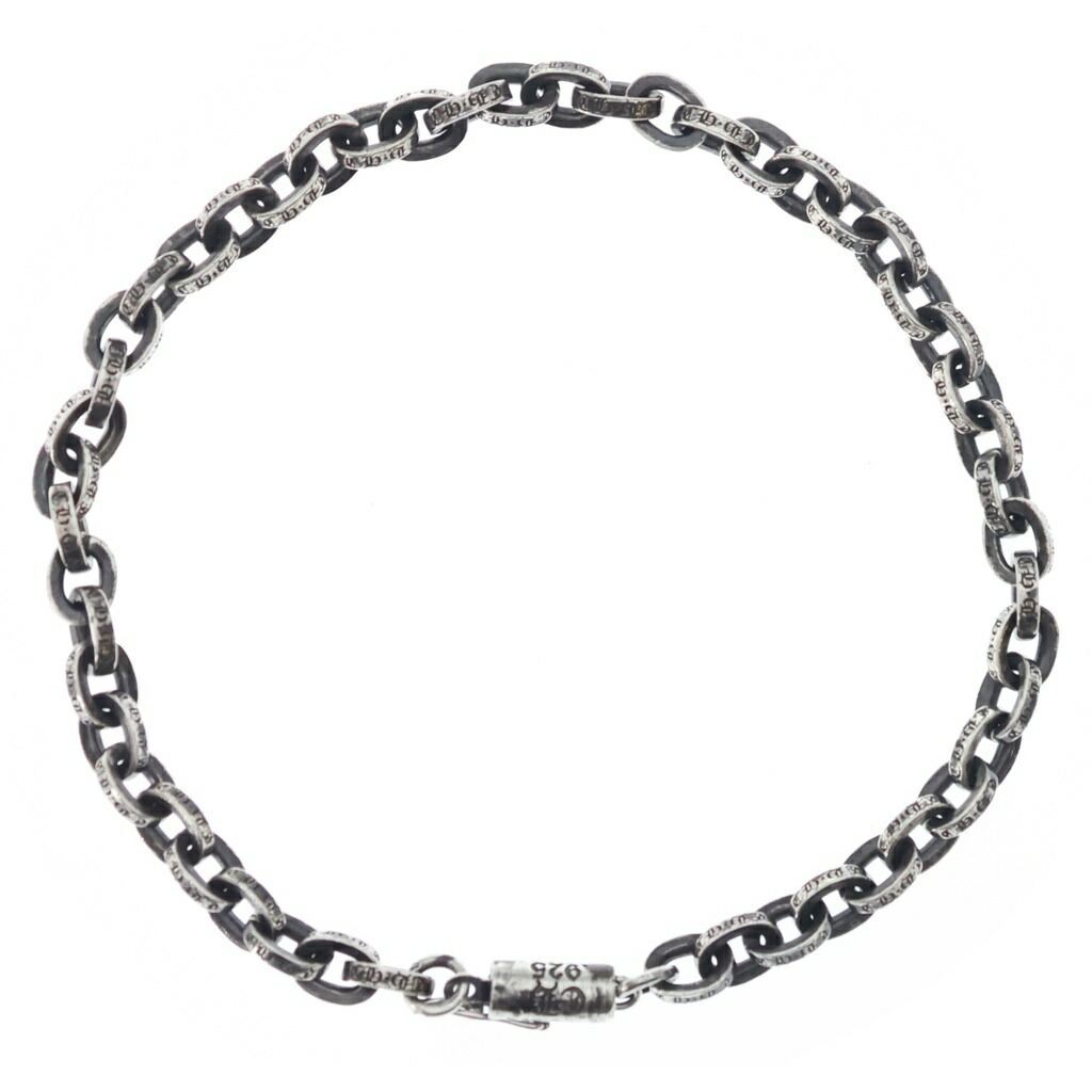 CHROME HEARTS(クロムハーツ) 大きさ:8inch PAPER CHAIN 調査報告チェーン店 腕輪 8inch しろがね色 BCA178【中古】【度合いB】【色つやしろがね色】【取りまわしバス発着場BRING京都河原町店】