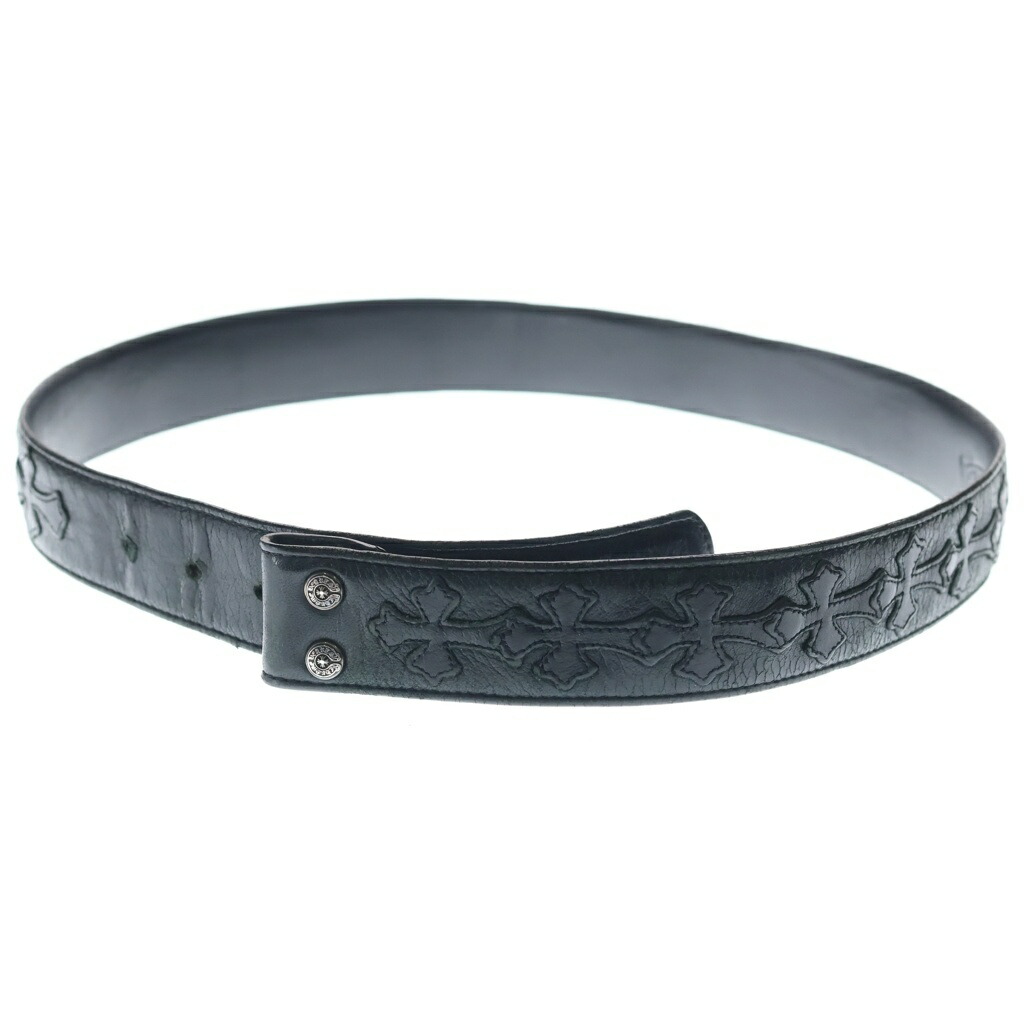 CHROME HEARTS(クロムハーツ) 1.5 STRAP CEMETERY 1.5inchセメタリークロスパッチ セメタリークロスパッチレザーベルト ブラック【中古】【程度B】【カラーブラック】【取扱店舗OneStyle新宿店】|ブランド買取・販売 BRING
