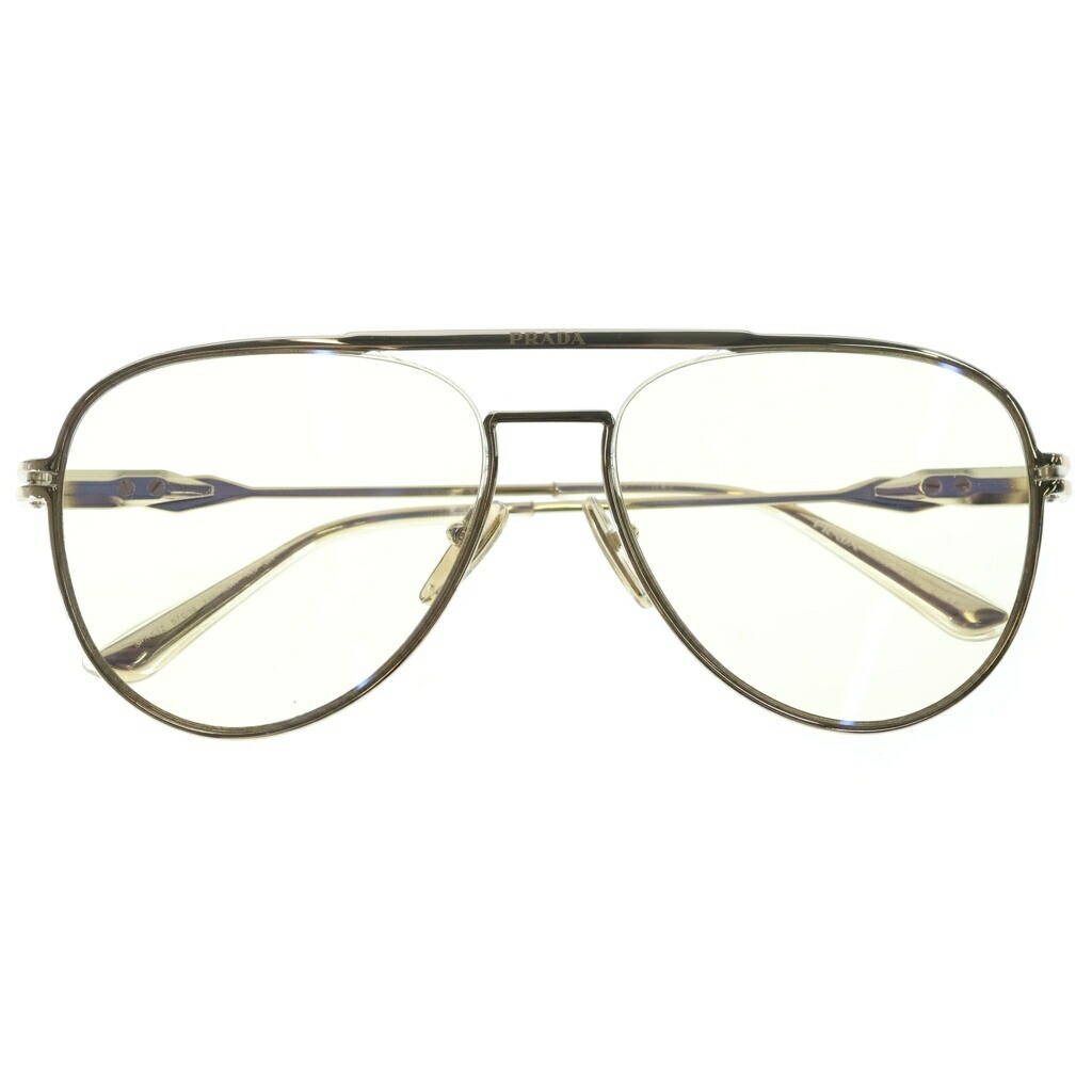 PRADA(プラダ) 大いさ:57□16 チタン ティアドロップサングラス メガネ SPR54Z せつ然たる/ゴールド【中古】【座標軸B】【色合いゴールド】【取りまわしバス発着場BRING心斎橋店】