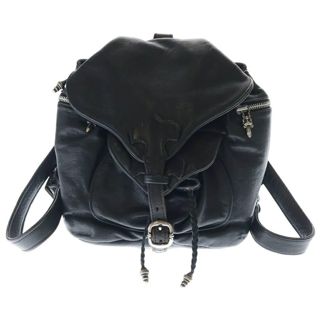 CHROME HEARTS(クロムハーツ) FLERKNEE MINI BACKPACK フレアニー ダガージップ なめし革 ミニバックパック 背嚢 黒いこと【中古】【座標軸B】【色合い黒いこと】【取りまわしバス発着場BRING心斎橋店】
