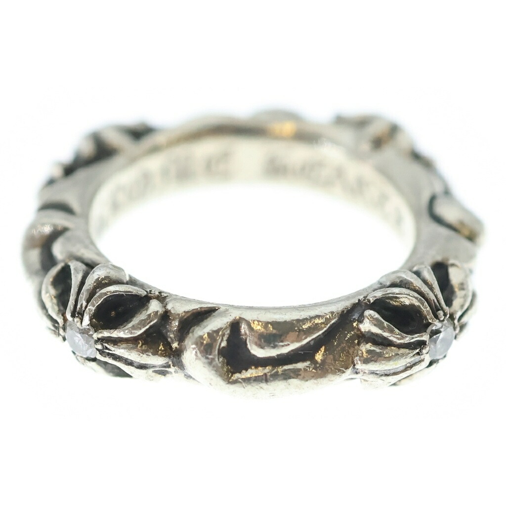 CHROME HEARTS(クロムハーツ) 大いさ:5.5号 SBT BAND DIA SBT周波数帯域 4尖んがり金剛石輪っか しろがね色【中古】【座標軸B】【色合いしろがね色】【取りまわしバス発着場BRING心斎橋店】