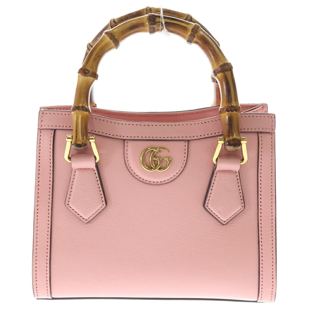GUCCI(グッチ) グッチ バンブー ダイアナ 2WAYハンドバック ショルダーバッグ サクラ色 なめし革 ゴールド金具【中古】【座標軸A】【色つやサクラ色】【取りまわしバス発着場BRING聖堂店】