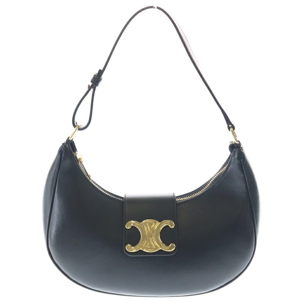CELINE(セリーヌ) アヴァ トリオンフ 一ショルダーバッグ ゴールド金具 黒いこと【中古】【度合いB】【色つや黒いこと】【取りまわしバス発着場新宿】