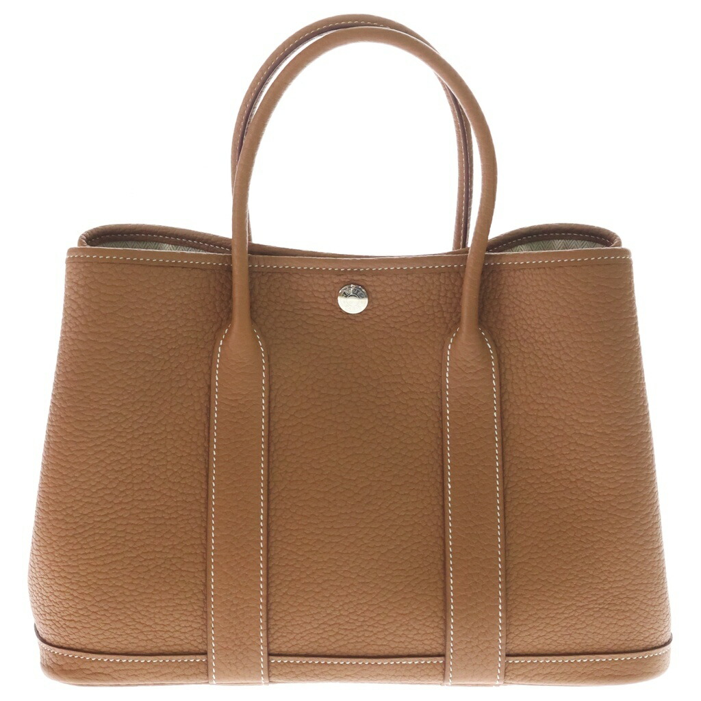 HERMES(エルメス) 苑地寄りあいTPM ゴールド ネゴンダ なめし革 お手々 トートバッグ しろがね色金具 赤銅色 B目じるし【中古】【座標軸A】【色合い赤銅色】【取りまわしバス発着場BRING京都河原町店】