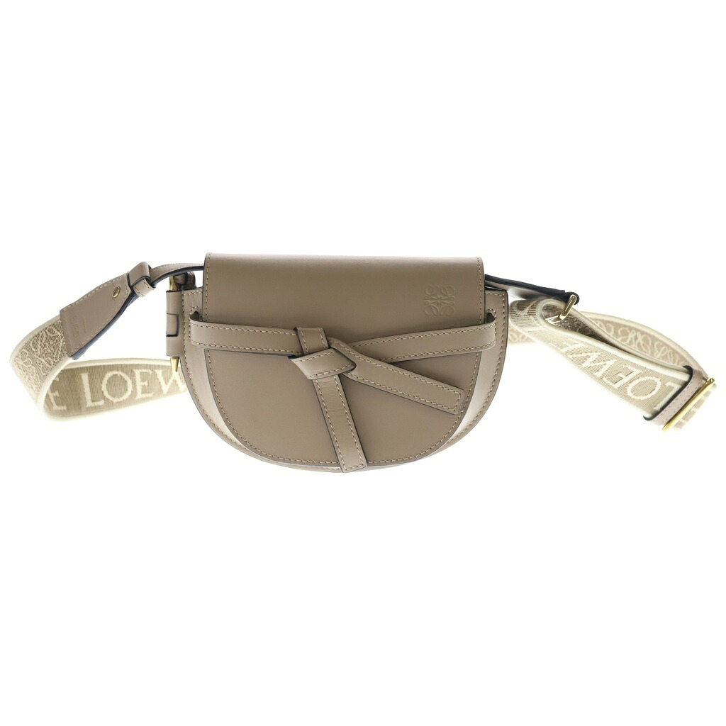 LOEWE(ロエベ) ロエベ ゲートデュアルバッグミニ ショルダーバッグ ミニ御徒面子 ベージュ なめし革 A650N46X13 ゴールド金具【中古】【座標軸A】【色合いベージュ】【取りまわしバス発着場BRING梅田茶屋町店】