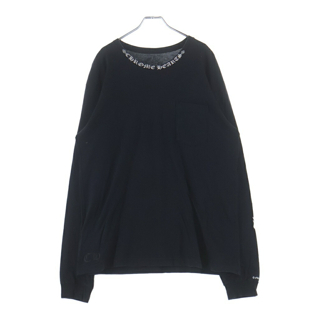 CHROME HEARTS(クロムハーツ) 大きさ:XL CH L/S T-SHIRT 素っ首ロゴタイプ 長袖プルオーバー ロンT 黒いこと【中古】【座標軸A】【色つや黒いこと】【取りまわしバス発着場原宿】