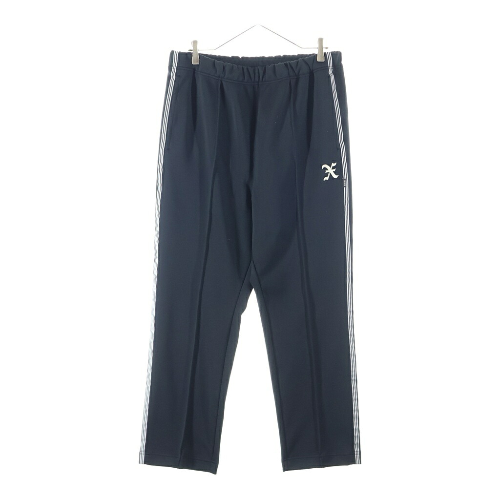 GOD SELECTION XXX(ゴッドセレクショントリプルエックス) 大きさ:L X PATCH SIDELINE PANTS GX-S24-PT-01 X継ぎ切れ 片方生産ライン ジャージパンツ 黒いこと【中古】【座標軸B】【色合い黒いこと】【取りまわしバス発着場BRING廟堂店】