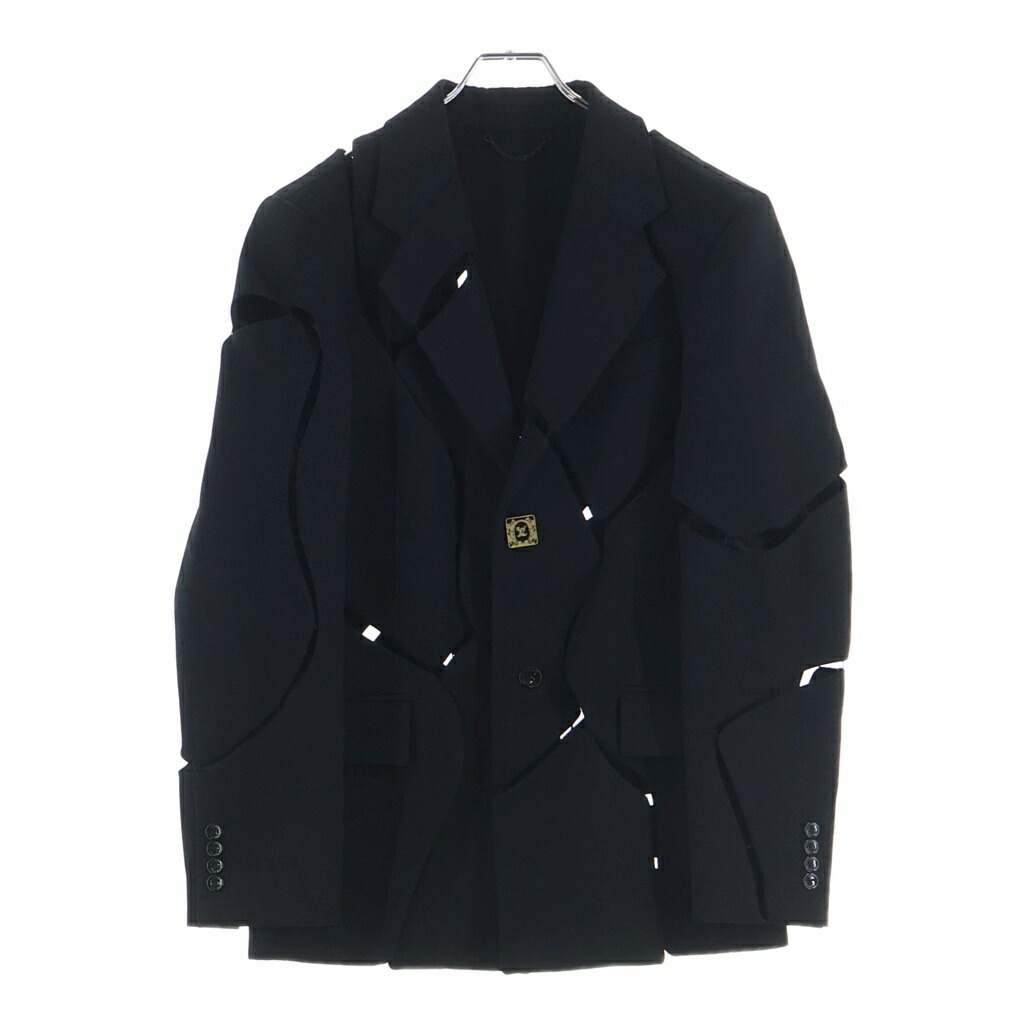 LOUIS VUITTON(ルイヴィトン) 大いさ:46 20AW ヴァージルアブロー LV名取り草 ツギハギ 2B テーラード 上衣 黒いこと RM202 TCX HJJ75W【中古】【座標軸A】【色合い黒いこと】【取りまわしバス発着場渋谷】