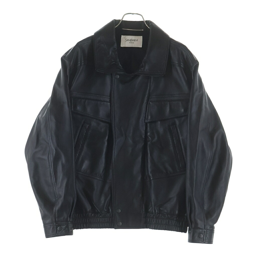 SAINT LAURENT PARIS(サンローランパリ) 大きさ:44 26SS LETHER BOMBER JACKET レザーボンバージャケット 黒いこと 840864 YCIJ2【新古品/中古】【座標軸S】【色合い黒いこと】【取りまわしバス発着場新宿】