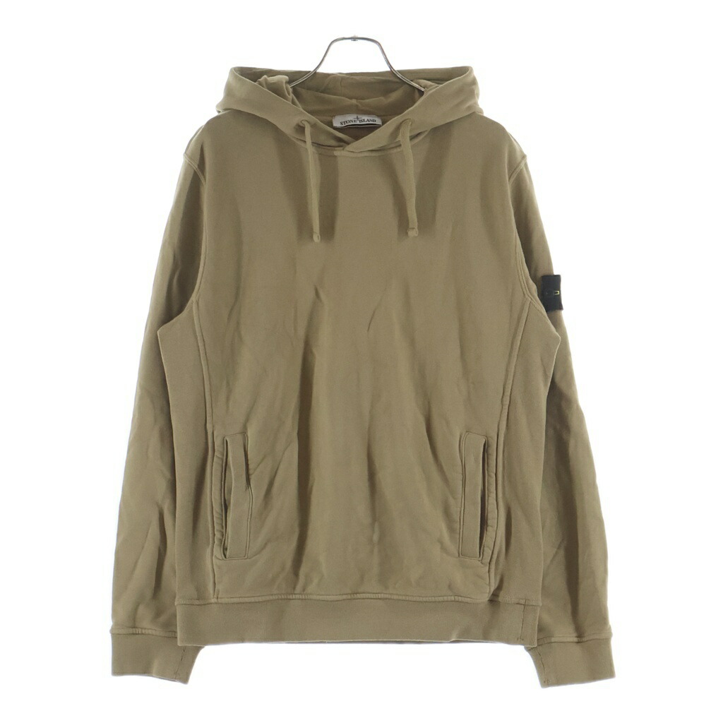 STONE ISLAND(ストーンアイランド) 大きさ:L ロゴタイプ継ぎ切れ ティーシャツ パーカー ベージュ 811560820【中古】【度合いB】【色つやベージュ】【取りまわしバス発着場渋谷】