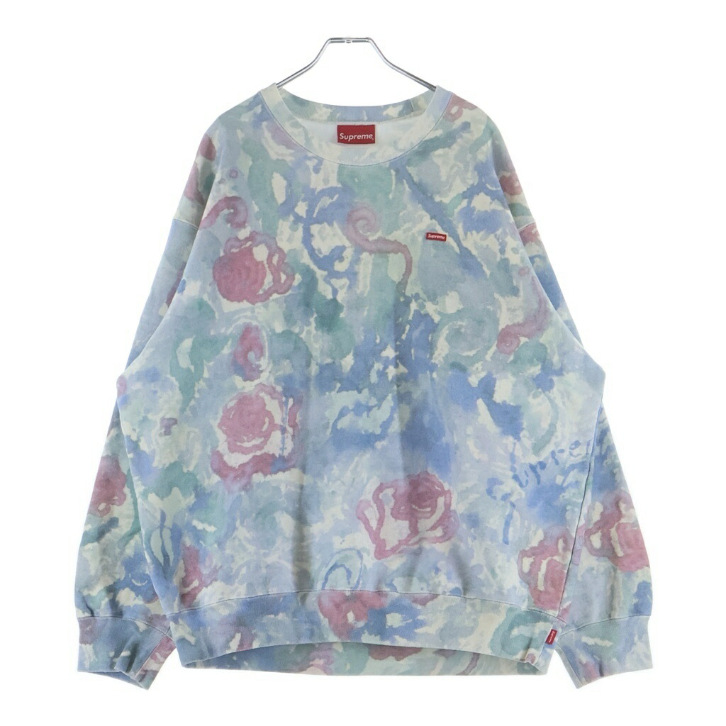 SUPREME(シュプリーム) 大いさ:XL 21SS Small Box Crewneck Shirt Watercolor Floral スモールボックスロゴ クルーネックスウェットトレーナー マルチ【中古】【座標軸B】【色合いマルチ色合い】【取りまわしバス発着場BRING横浜ビブレ店】