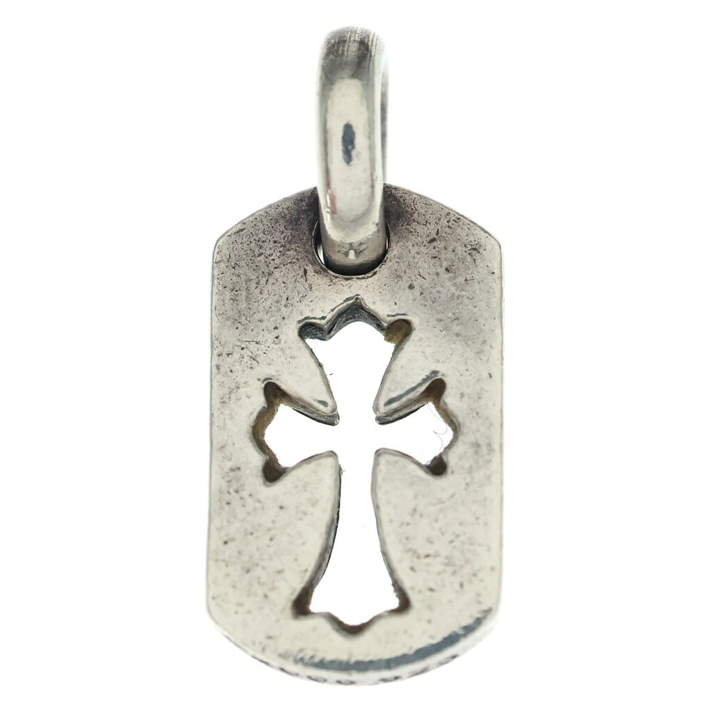 CHROME HEARTS(クロムハーツ) DT TNY CO CRS タイニーカットアウトクロスドッグタグ 引きつける シャンデリヤとっ始め しろがね色 BCA252【中古】【度合いB】【色つやしろがね色】【取りまわしバス発着場BRING THRIFT CLOSET あべの店】