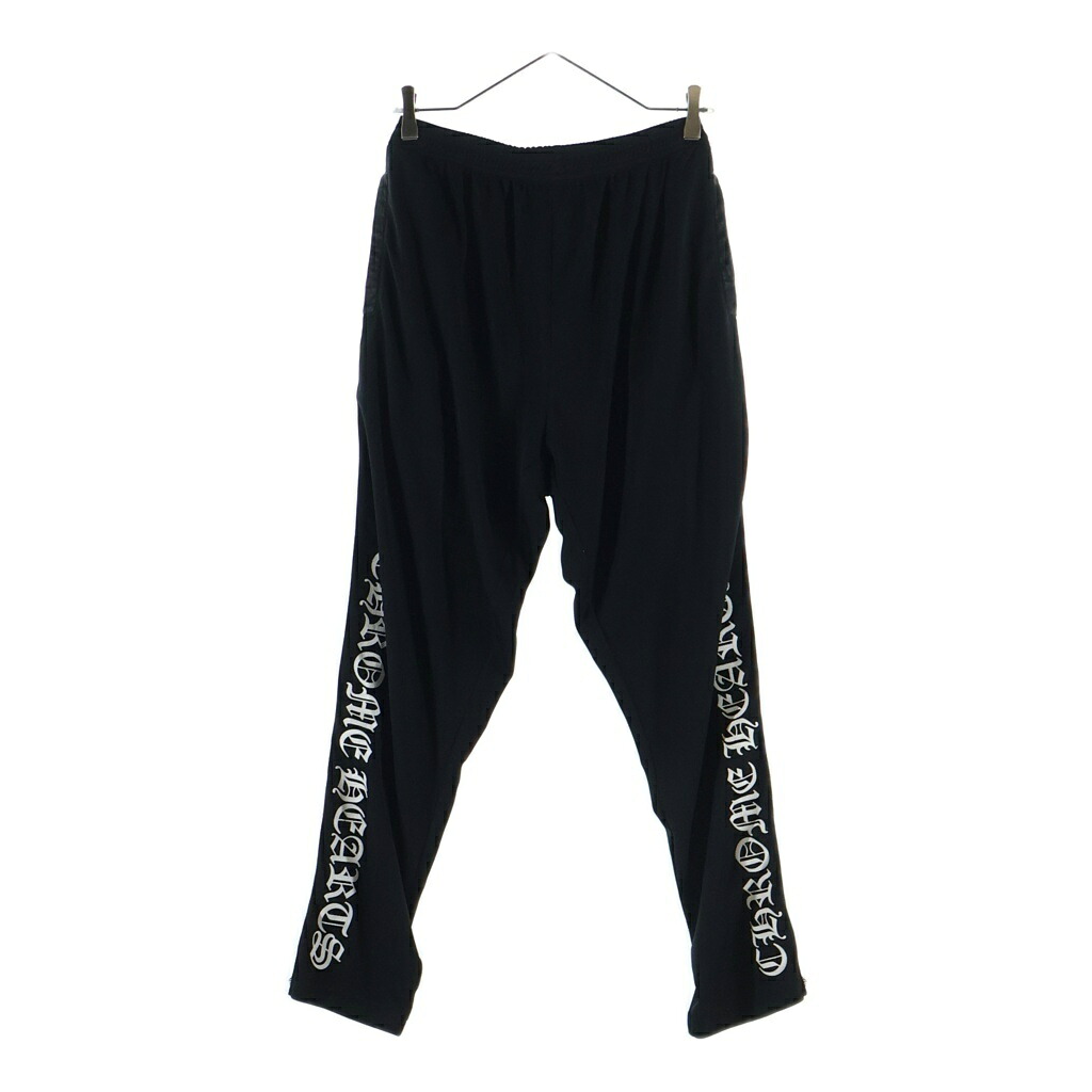 CHROME HEARTS(クロムハーツ) サイズ:L TRACK PANTS トラックパンツ サイドクロスボールスナップレザー切替ロングパンツ【中古】【程度B】【カラーブラック】【取扱店舗AWESOME名古屋店】|ブランド買取・販売 BRING