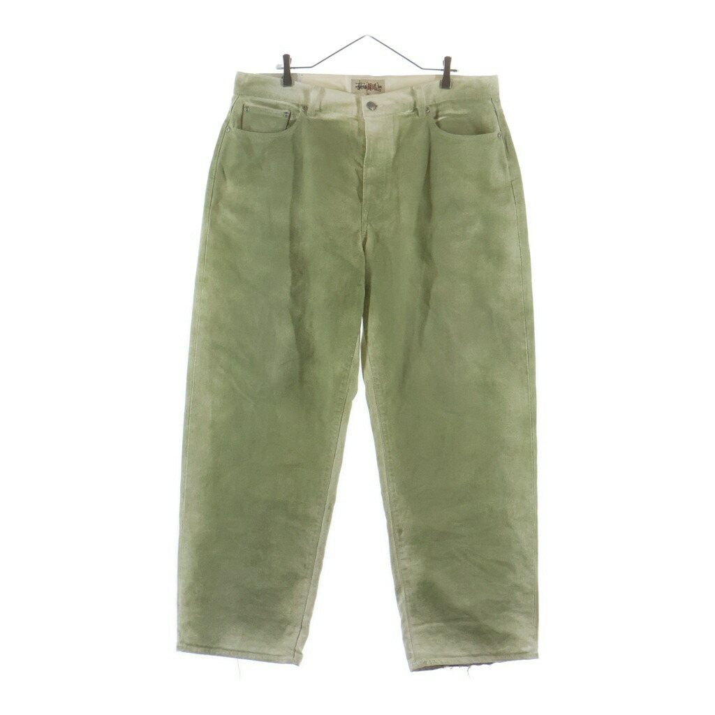 STUSSY(ステューシー) 大きさ:36 BIG OL JEAN SPRAY 吹きつける産業 テーパードデニムパンツ デニム 緑であること【中古】【座標軸B】【色合い緑であること】【取りまわしバス発着場BRING仙台店】