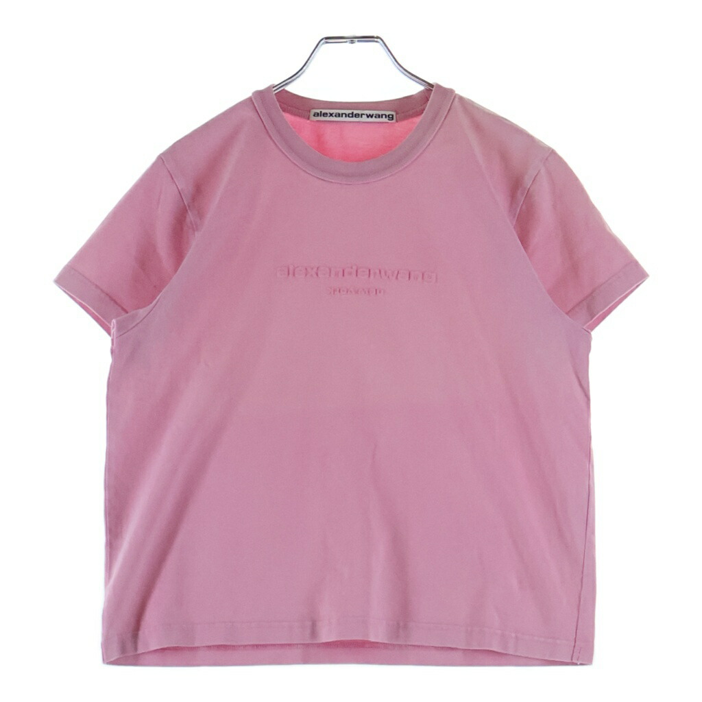 ALEXANDER WANG(アレキサンダーワン) 大きさ:M S/S T-Shirt エンボスロゴ 半袖プルオーバー サクラ色 レディース【中古】【座標軸A】【色合いサクラ色】【取りまわしバス発着場原宿】