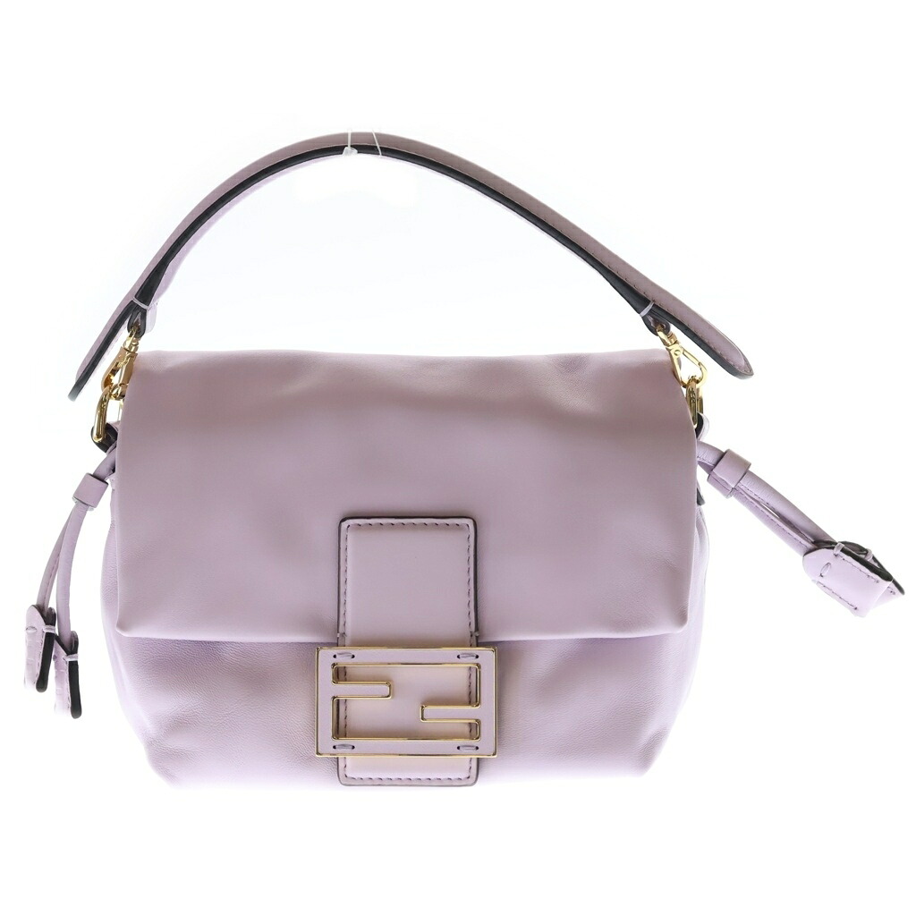 FENDI(フェンディ) マンマバケット ナッパレザー ショルダーバッグ ミニ御徒面子 ライトパープル なめし革 8BS105 ゴールド金具【新古品/中古】【座標軸S】【カラーパープル】【取りまわしバス発着場渋谷】