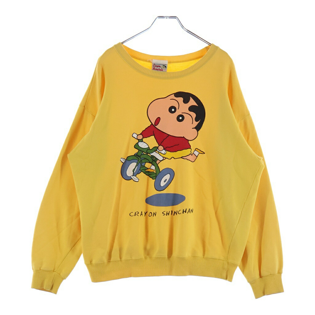 VINTAGE(ヴィンテージ) 大きさ:L クレヨンしんちゃん 向こう正面刷り上げる 労働者の一団のど首 汗水 調教師 黄色【中古】【座標軸B】【色合い黄色】【取りまわしバス発着場AWESOME高円寺店】
