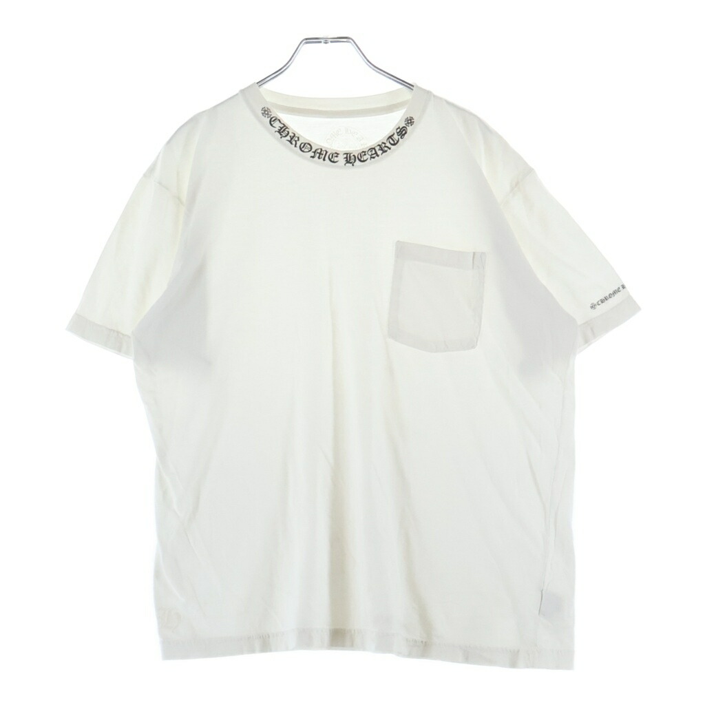 CHROME HEARTS(クロムハーツ) 大きさ:L CH T-SHIRT 素っ首ロゴタイプ 半袖プルオーバー カットソー 白いこと【中古】【座標軸B】【色つや白いこと】【取りまわしバス発着場BRING仙台店】