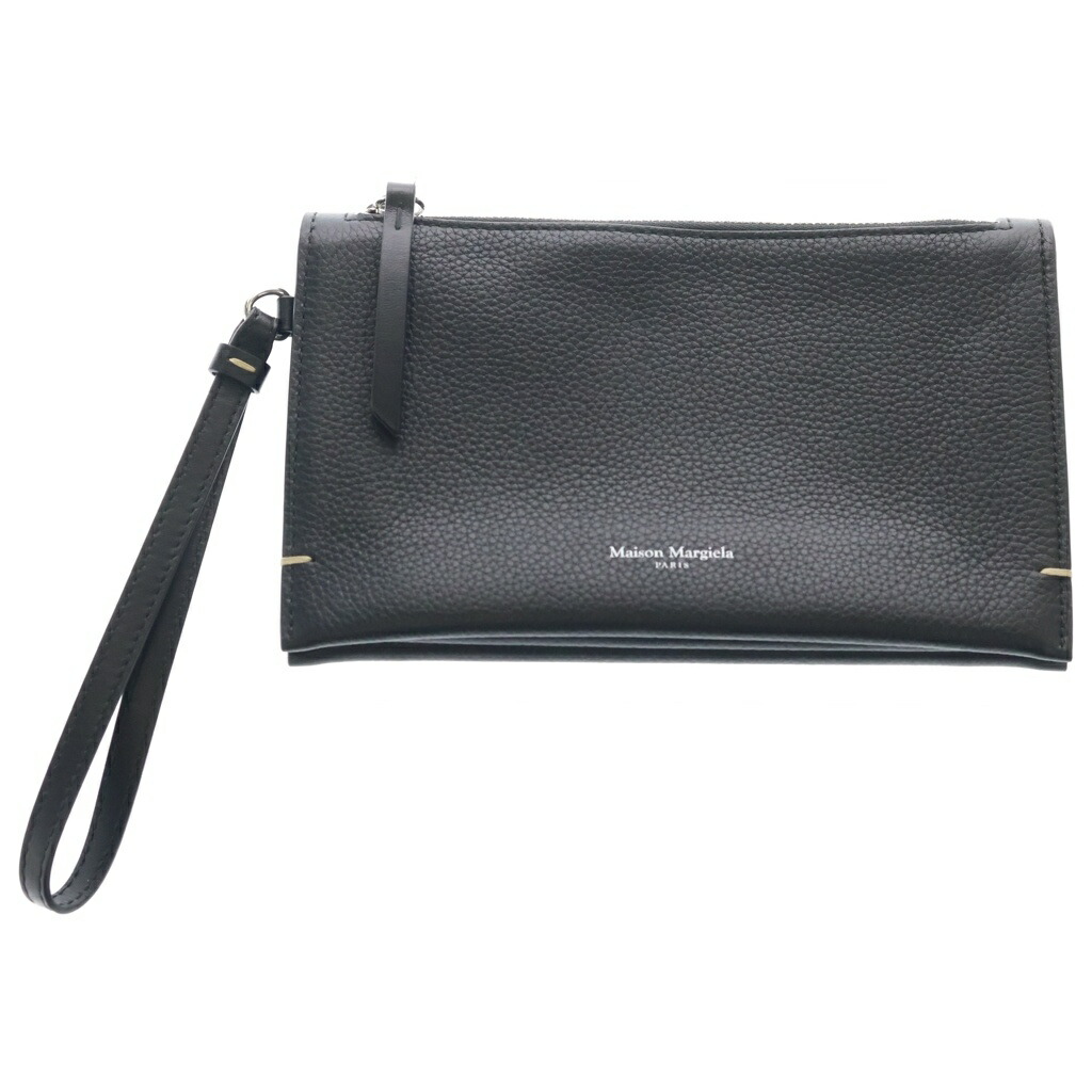 Maison Margiela(メゾンマルジェラ) 25SS ロゴタイプ目じるし 4編み目 なめし革合財袋 黒いこと SA2VL0021【中古】【座標軸A】【色合い黒いこと】【取りまわしバス発着場BRING有楽町マルイ店】